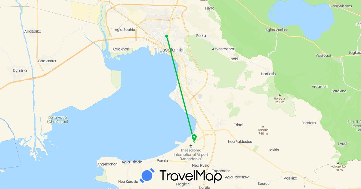 TravelMap itinerary: driving, bus in Greece (Europe)